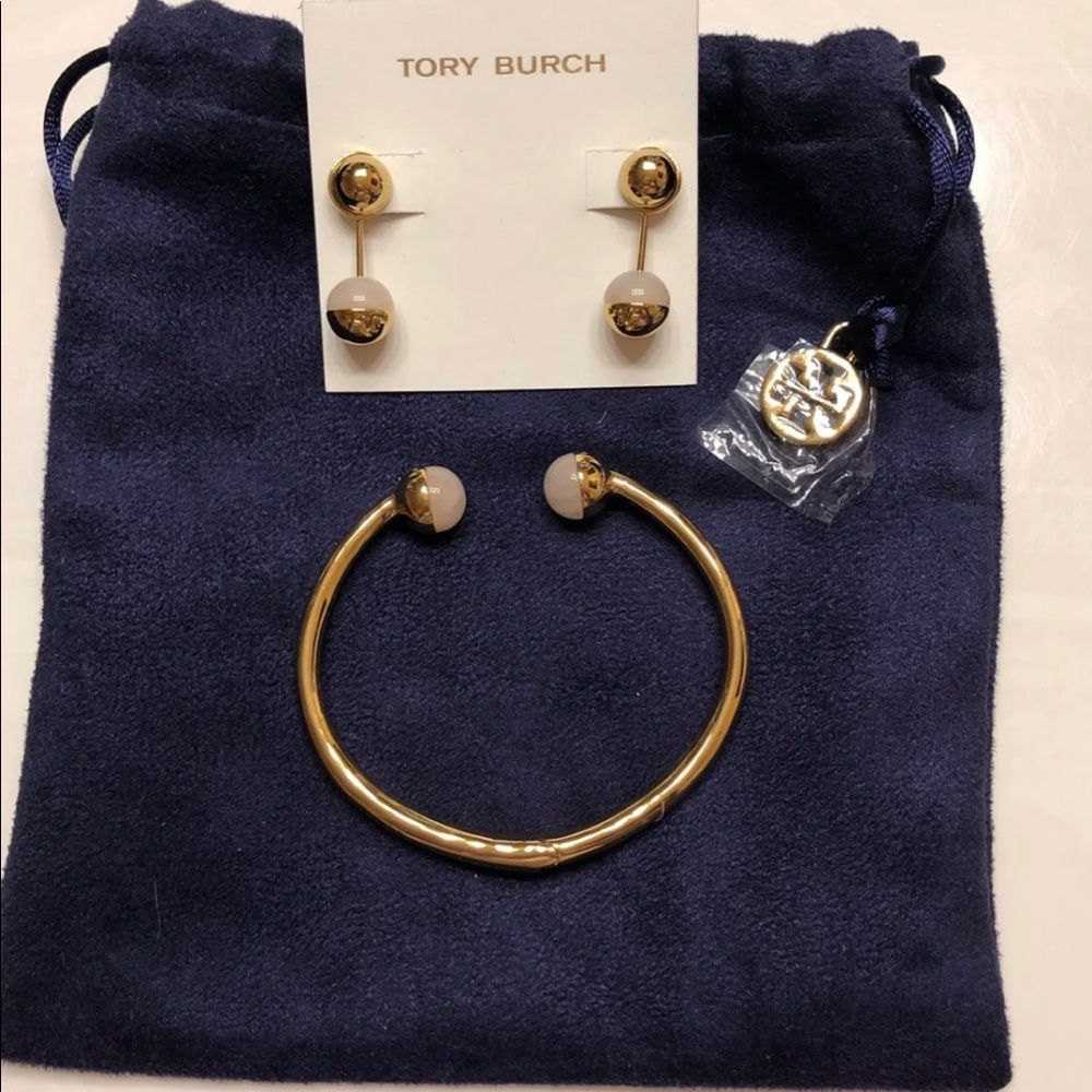 100% Authentic Tory Burch Bracelet & Earrings